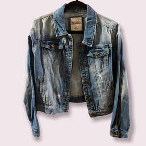 Distressed denim jacket!